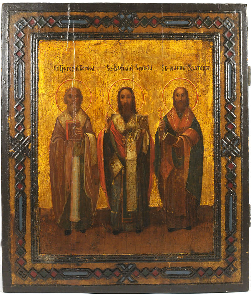 Russian Store - Russian Icon - Three Holy Hierarchs: Basil the Great ...