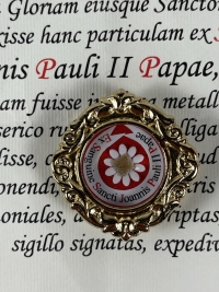 Rare documented reliquary theca with first-class Precious Blood relic of Saint Pope John Paul II