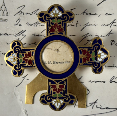 Reliquary with documented hair relic of St. Bernadette Soubirous