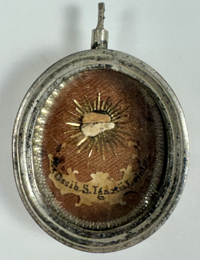 Reliquary theca with relic of St. Ignatius of Loyola, Founder of the Jesuit Order