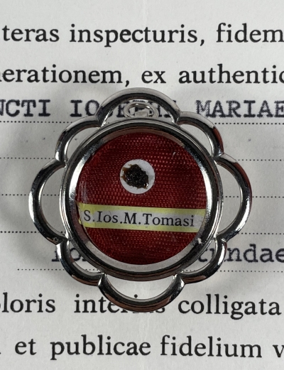 1986 Documented reliquary with relics of Theatine Saint Joseph Mary Tomasi, CR, Patron of Catholic liturgy