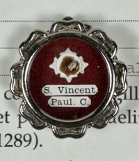 1995 Vatican documented theca with relic of St. Vincent de Paul