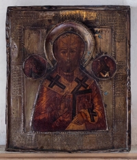 Russian Icon - Saint Nicholas the Wonderworker of Myra in revetment cover