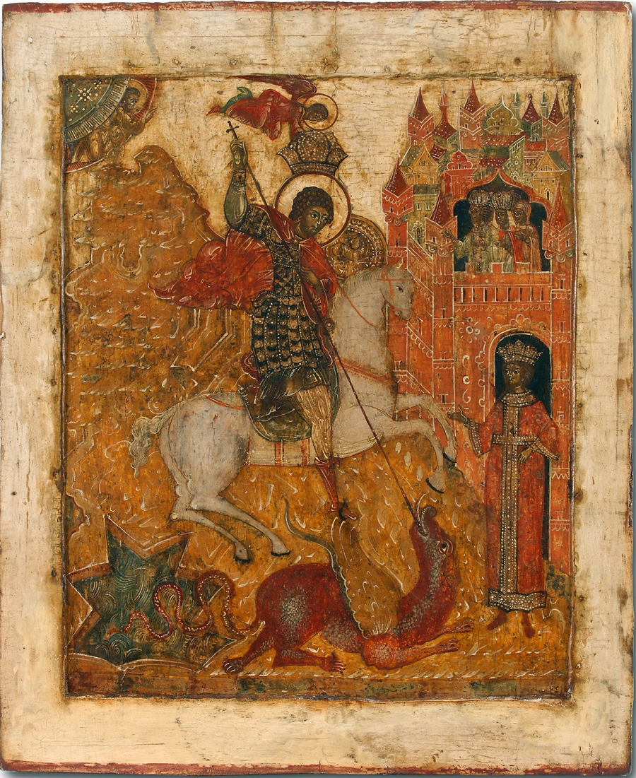 Russian Store - 17c Russian Icon - Miracle of St. George Slaying