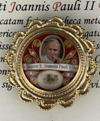 Fancy documented reliquary theca with a blood relic of St. Pope John Paul II