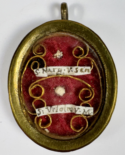 Reliquary theca with a relic of St. Margaret (Marina) of Antioch &amp; St. Ursula, Martyrs
