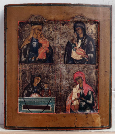 Russian Icon - Four Miracleworking Madonnas