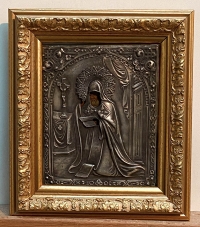 Russian Icon - Metropolitan Mitrophan, Miraclewoorker of Voronezh in silver cover