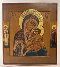 Russian Icon - All-Hymned Mother of God with border saints