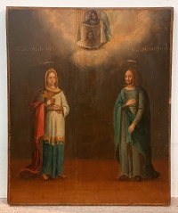 Russian icon - 2 Martyrs: St. Juliana &amp; St. Stephen the Protomartyr
