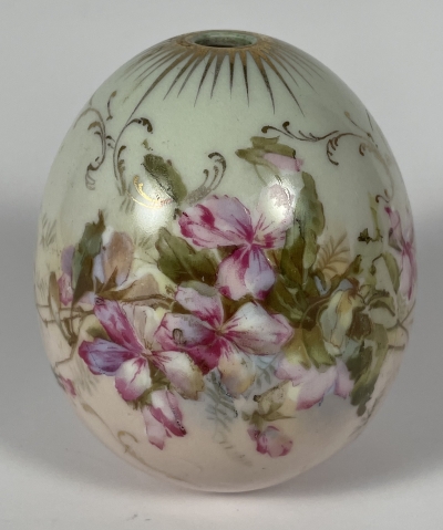 Medium Russian Imperial porcelain Easter Egg with flowers &quot;Christ is Risen!&quot;