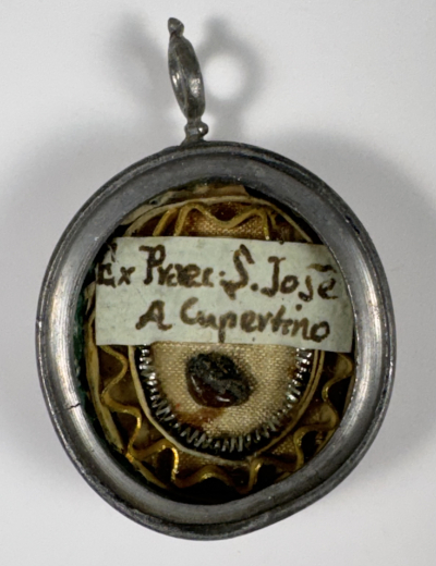 Reliquary theca with a relic of St. Joseph of Cupertino, O.F.M. Conv., Patron of aviation &amp; students