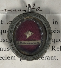 Documented theca with relics of St Philomena, Patron saint of lost causes