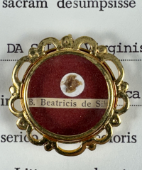 1993 Documented theca with relic of St. Beatrice of Silva, Founder of the Order of the Immaculate Conception