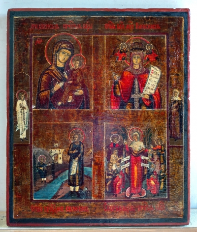 Russian Store - Russian Icon - 4-Part Icon - Our Lady of Tikhvin, St ...