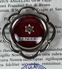 1988 Documented reliquary theca with relics of the Blessed Francesco Faà di Bruno, founder of the Minim Sisters of St. Zita