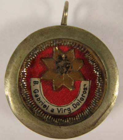 Reliquary theca with relics of Saint Gabriel of Our Lady of Sorrows