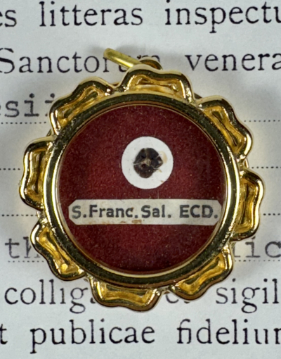 1993 Vatican documented theca with relic of St. Francis de Sales, Doctor of the Church