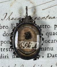 1799 Documented reliquary theca with relic of St. Philip Romolo Neri, the Apostle of Rome