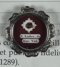1995 Vatican documented reliquary theca with relic of St. Louise de Marillac, cofounder of Daughters of Charity