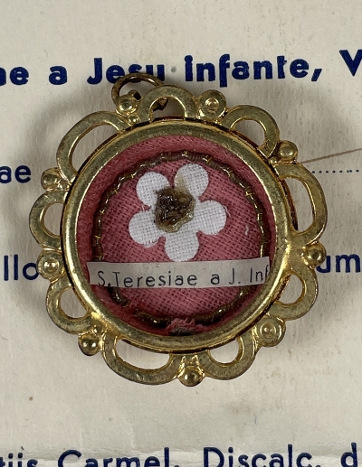 Documented reliquary theca with relics of Saint Therese de Lisieux (St. Teresa of Infant Jesus)