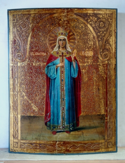 Russian Icon - St Princess Olga of Kiev, patron of widows and converts