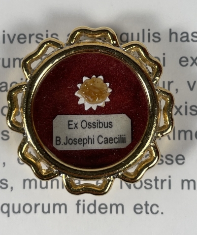 1993 Documented reliquary theca with relics of the Blessed José Cecilio, Martyr of Almeria