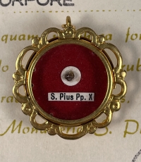 1964 Documented reliquary theca with relic of St. Pope Pius X
