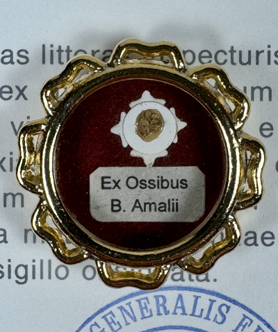 1993 documented theca with relic of Spanish Blessed Amalio, Martyr of Almeria