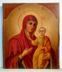 Double-sided Russian Icon - Our Lady of Iveron / St. Nicholas of Myra