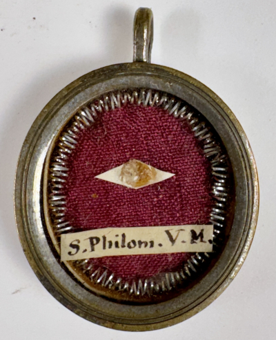 Reliquary with relic of St. Philomena, Martyr &amp; Patron saint of lost causes