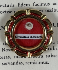 1993 documented reliquary theca with relics of Uruguayan Saint Francesca Maria Rubatto, founder of the Capuchin Sisters of Mother Rubatto