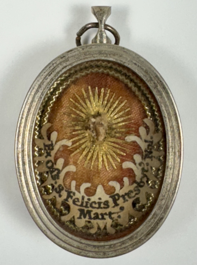 Reliquary theca with a relic of St. Felix of Nola, patron saint of lost animals