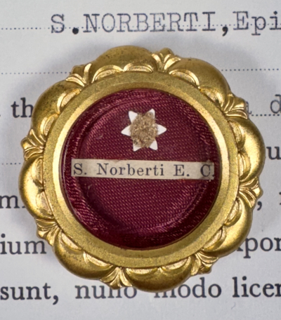 1990 Vatican documented theca with relic of St. Norbert of Xanten, Founder of Premonstratensian Order