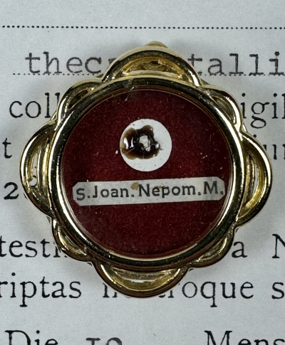 1993 Vatican documented theca with relic of St. John Nepomucene Neumann, CSsR