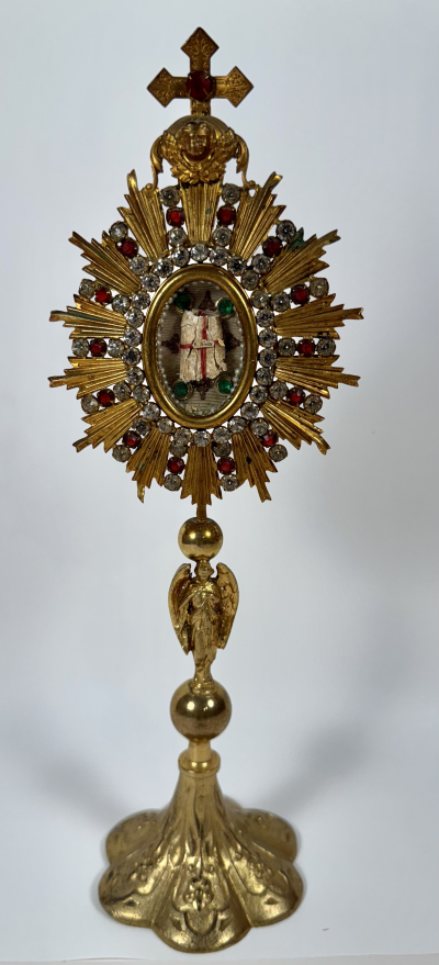 Small Reliquary monstrance with relic of St. Roch (Rocco), One of Holy Helpers