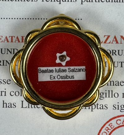 2003 Documented reliquary theca with relic of St. Giulia Salzano, founder of the Catechetical Sisters of the Sacred Heart of Jesus