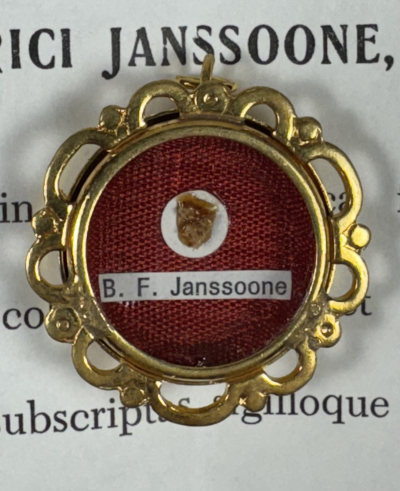 1988 Documented reliquary theca with relic of Canadian Blessed Frédéric Janssoone, O.F.M.