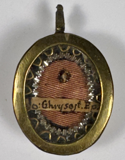 Reliquary theca with relic of St. John Chrysostom, Doctor of the Church &amp; Bishop of Constantinople
