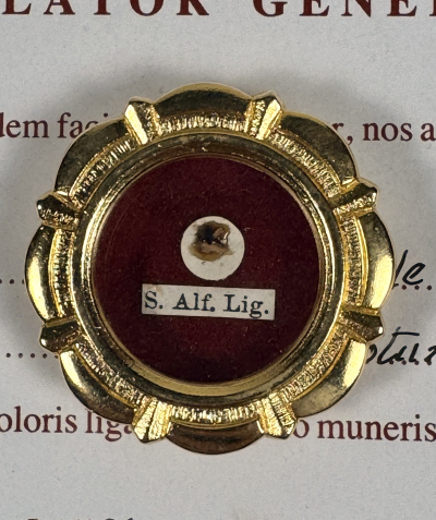 1991 Documented reliquary theca with relic of St. Alphonsus Maria de&#039; Liguori, C.Ss.R.
